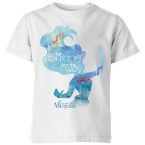 Disney Princess Filled Silhouette Ariel Kinder T-Shirt - Weiß