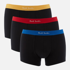 Paul Smith Men's Three Pack Waist Band Detail Trunk Boxer Shorts - Black