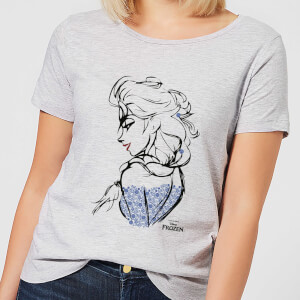 Die Eiskönigin Elsa Sketch Damen T-Shirt - Grau