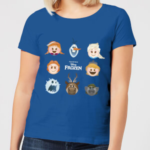 Die Eiskönigin Emoji Heads Damen T-Shirt - Blau Royal