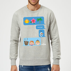 Frozen I Love Heat Emoji Trui - Grijs