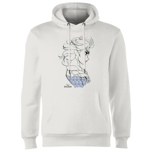 Sweat à Capuche Homme La Reine des Neiges - Croquis Elsa Bleu - Blanc