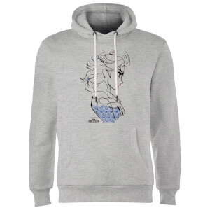 Sweat à Capuche Homme La Reine des Neiges - Croquis Elsa Bleu - Gris