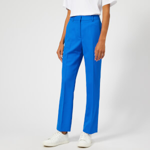 Victoria, Victoria Beckham Women's Fluid Wool Twill Straight Leg Pants - Lapis