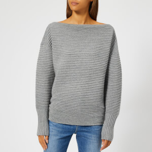 Victoria, Victoria Beckham Women's Ottoman Merino Wool One Shoulder Sweatshirt - Light Grey Mouline