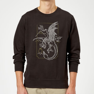 Harry Potter Dragon Line Art Sweatshirt - Black
