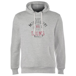 East Mississippi Community College Lions Distressed Football Hoodie - Grey