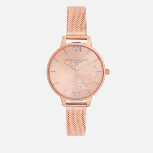 Olivia Burton Women's Celestial Glitter Mesh Watch - Rose Gold Mesh