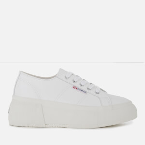 Superga Women's 2287 Leanappaw Leather Flatform Trainers - White
