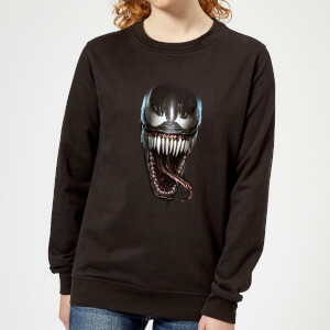 Venom Face Photographic Women's Sweatshirt - Black