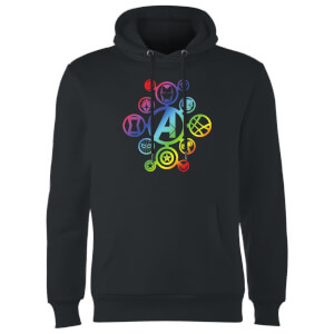 Sweat à Capuche Homme Logo Arc-en-Ciel Avengers - Noir