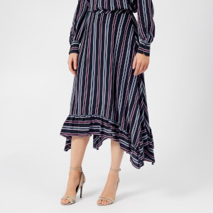 See By Chloé Women's Stripes Midi Skirt - Multicoloured Blue