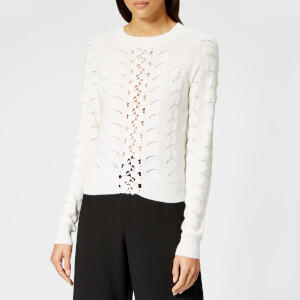See By Chloé Women's Lace Crochet Knitted Jumper - Crystal White