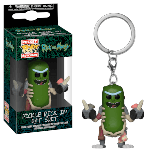 Rick and Morty Pickle Rick in Rat Suit Pop! Vinyl Keychain