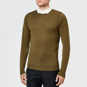 John Smedley Men's Lundy 30 Gauge Extra Fine Merino Crew Neck Jumper - Khaki