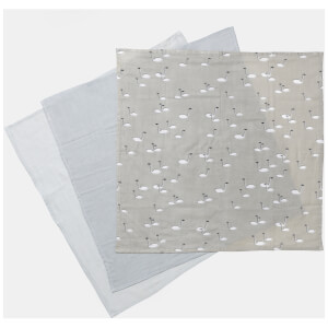 Ferm Living Muslin Squares - Swan Grey (Set of 3)