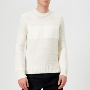 Helmut Lang Men's Crew Neck Knitted Jumper - White