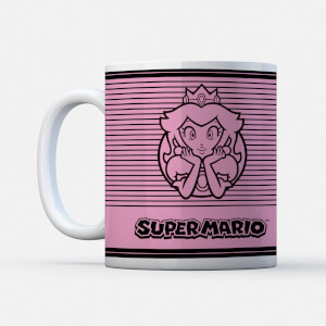 Nintendo Super Mario Princess Peach Retro Line Art Colour Mug