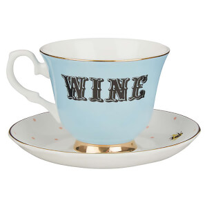 Yvonne Ellen Wine Teacup and Saucer - Blue