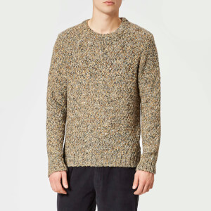 Folk Men's Mixed Yarn Crew Neck Jumper - Caramel Mix