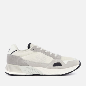 Emporio Armani Men's Zarks Mesh/Suede Runner Style Trainers - Plaster