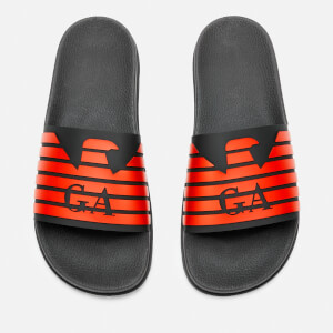 Emporio Armani Men's Zup Slide Sandals - Black/Black/Mandarin