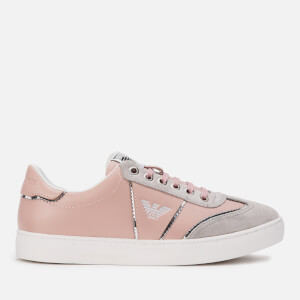 Emporio Armani Women's Biz Suede Low Top Trainers - Plaster/Nude/Silver