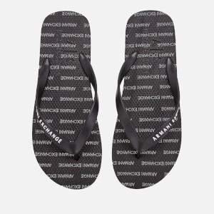 Armani Exchange Men's Printed Flip Flops - Black