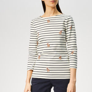 Joules Women's Harbour Print Jersey Top - Cream Dog Stripe