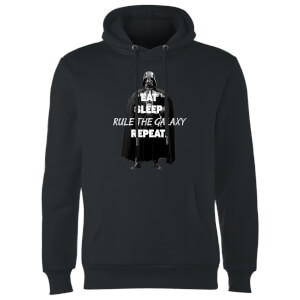 Sweat à Capuche Homme Eat Sleep Rule The Galaxy Repeat Star Wars Classic - Noir