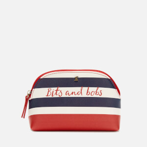 Joules Women's Short Haul Make Up Bag - Navy Stripe Text