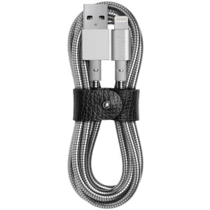 Native Union X Tom Dixon Coil Lightning Cable - Brushed Silver - 1.2m