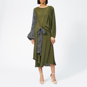 JW Anderson Women's Belted Polka Dot Sleeve Dress - Khaki