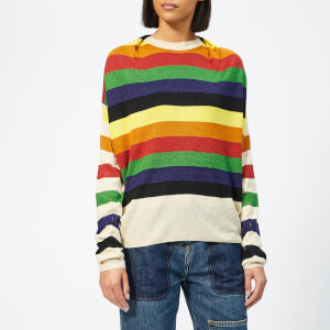 JW Anderson Women's Multi Colour Stripe Knit Jumper - Papaya