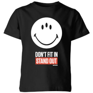 Smiley World Slogan Don't Fit In, Stand Out Kids' T-Shirt - Black