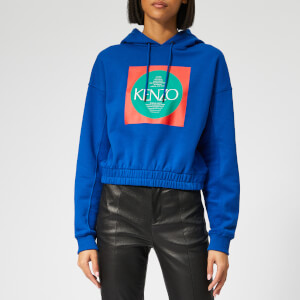 KENZO Women's Bold Gathered Hoodie - French Blue
