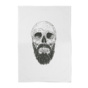 Balazs Solti Bearded Skull Cotton Tea Towel