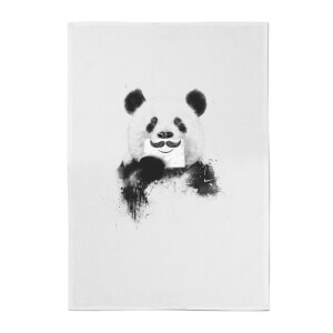 Balazs Solti Moustache and Panda Cotton Tea Towel
