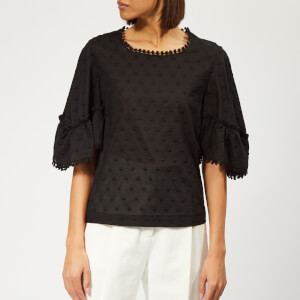 See By Chloé Women's Voile Dotted Blouse - Black
