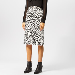 See By Chloé Women's Denim Midi Skirt - White - Black 1