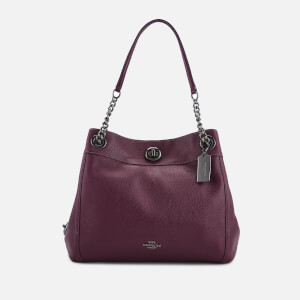 Coach Women's Polished Pebble Leather Turnlock Edie Shoulder Bag - Dark Berry