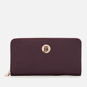 Tommy Hilfiger Women's Core Large Zip Around Wallet - Cabernet