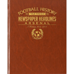 Arsenal Football Newspaper Book - Brown Leatherette