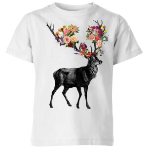 Tobias Fonseca Spring Itself Deer Floral Kids' T-Shirt - White