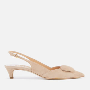 Rupert Sanderson Women's Misty Suede Kitten Heels - Buttermilk