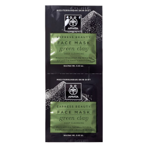 Маска для глубокого очищения кожи лица с зеленой глиной APIVITA Express Deep Cleansing Face Mask — Green Clay 2x8 мл