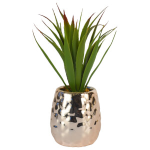 Pineapple Pot with Artificial Aloe Vera – Rose Gold