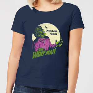 Universal Monsters The Wolfman Retro Women's T-Shirt - Navy