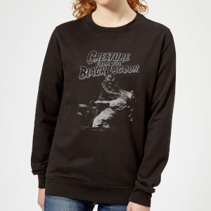 Universal Monsters Creature From The Black Lagoon Black and White Women's Sweatshirt - Black