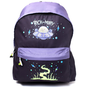 Rick and Morty Placement Printed Backpack - Black